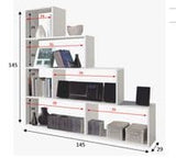 Vanneese White Step Bookcase Bookshelf- 002255BO