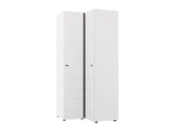 Nevaris White Narrow 2 Door Space-Saving Corner Wardrobe 11014892