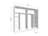 Alba Cashmere Taupe 251cm Extra Large Mirrored Sliding Door Wardrobe 11013762