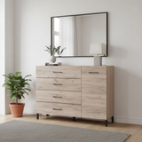 Materna Oak Effect 1 Door 4 Drawer Sideoard Storage Unit - 11012346
