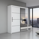 Inoxa White Large 200cm Mirrored Sliding Door Wardrobe - 8XRU4420