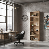 Tomaris Artisan Oak Effect Slim 211.5cm Tall Bookcase Bookshelf Shelving Unit - 11011481